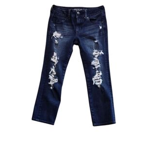 American Eagle Outfitters Dark Blue Straight Leg Jeans